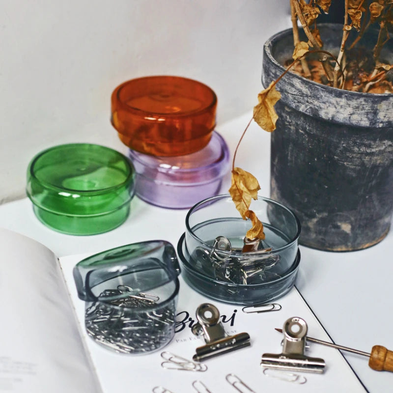 Decorative Glass Storage Container with Lid