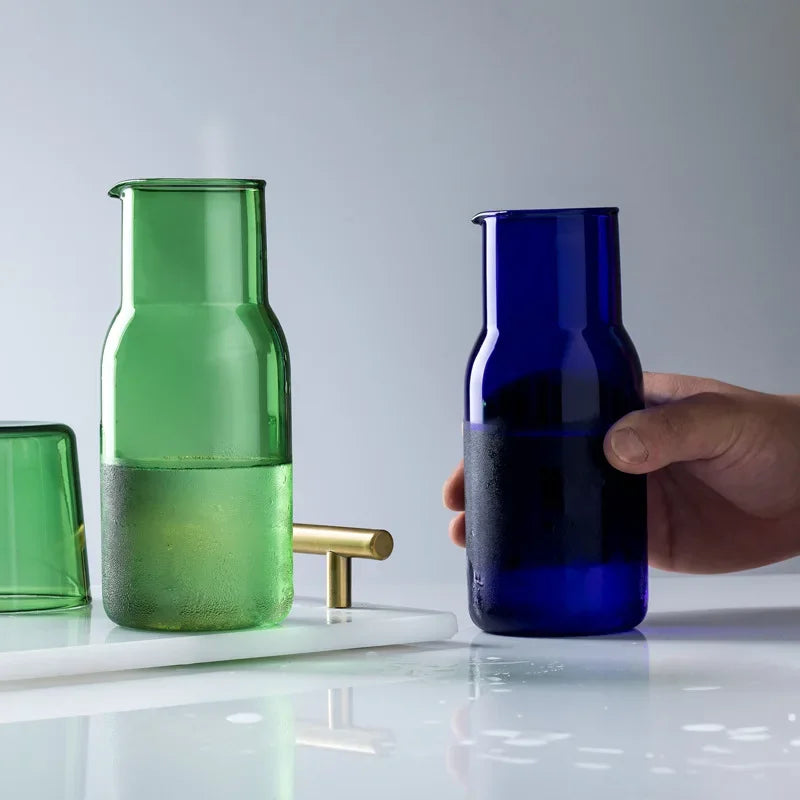 Glass Water Bottle Tumbler and Cup Set