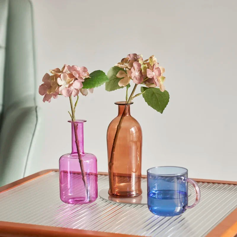 Colourful Glass Candle Holder and Vases