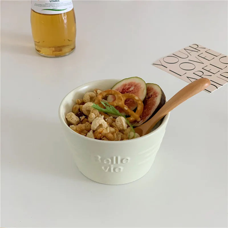 Ceramic Coloured Cereal Yogurt Bowls