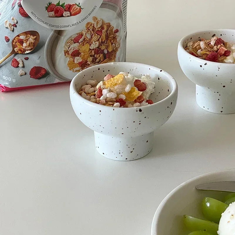 Retro Cute Ceramic Cereal Dessert Bowl