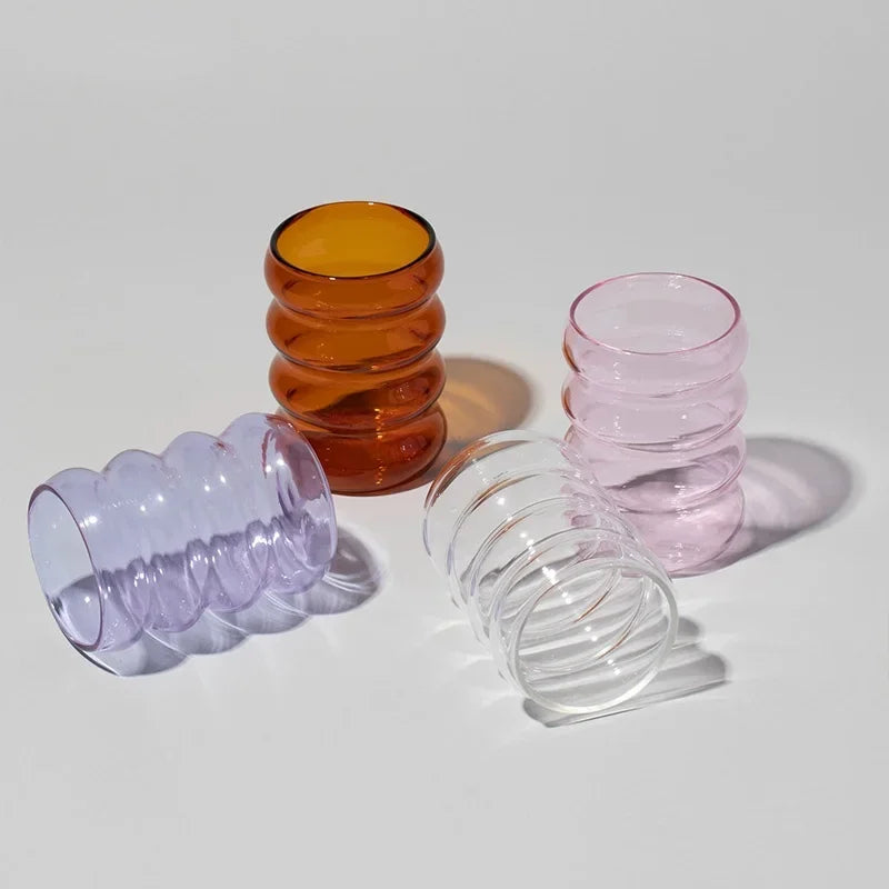 Creative Ripple Glass Cup Drinkware