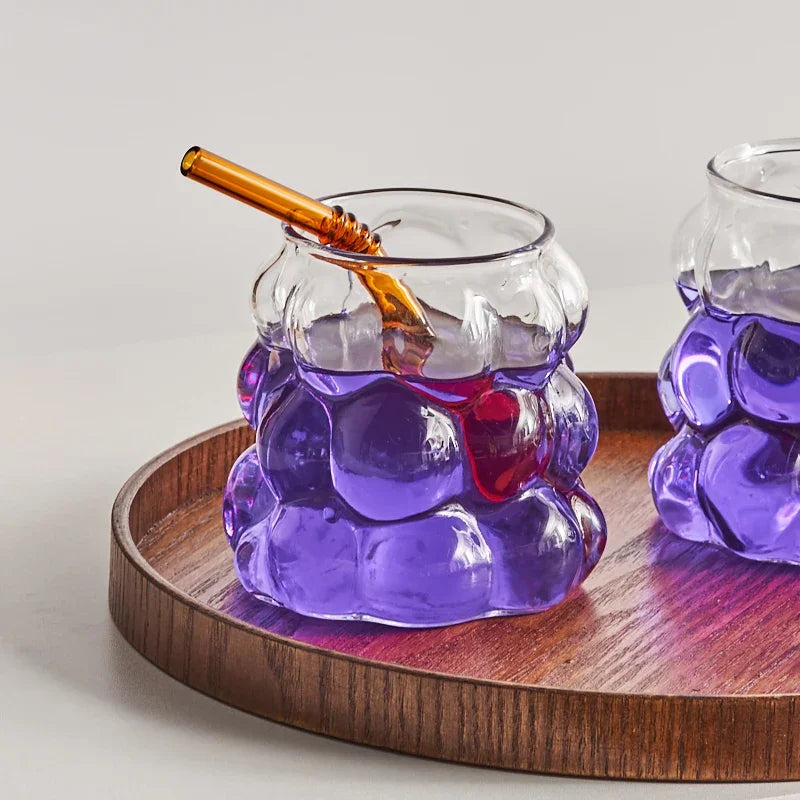 Clear Glass Grape Shaped Cup Mug