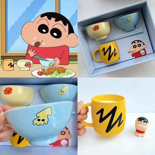 Cartoon Crayon Shin-chan Tableware set with Gift Box