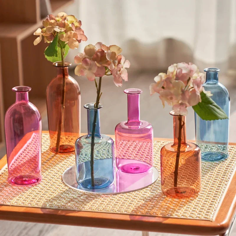 Colourful Glass Candle Holder and Vases