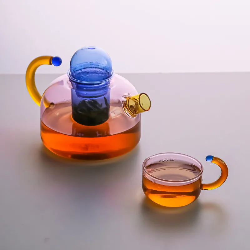 Contrasting Colour Class Teapot and Cup