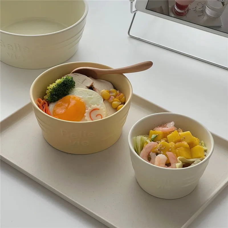 Ceramic Coloured Cereal Yogurt Bowls