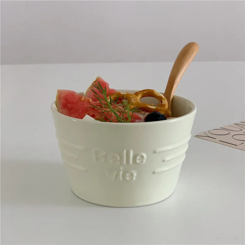 Ceramic Coloured Cereal Yogurt Bowls