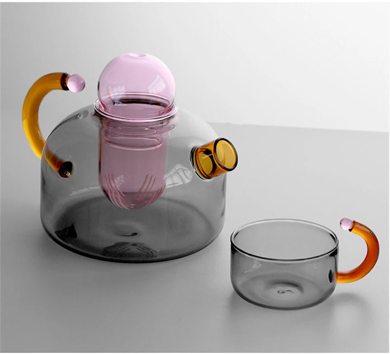 Contrasting Colour Class Teapot and Cup