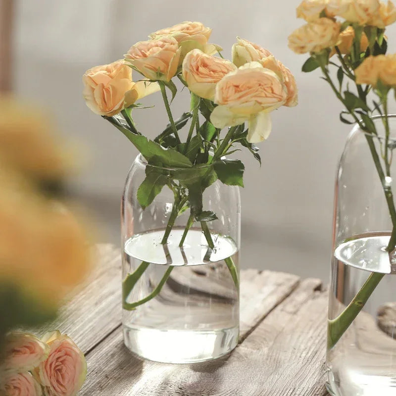 Clear Glass Tabletop Flower Vases