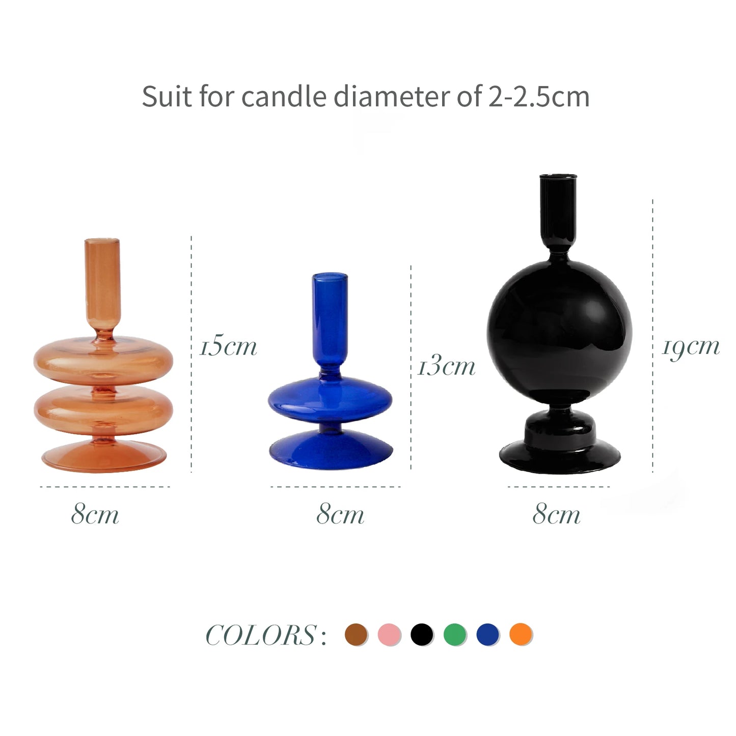 Modern Taper Glass Candlesticks Holders and Vases