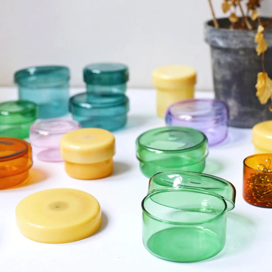 Decorative Glass Storage Container with Lid