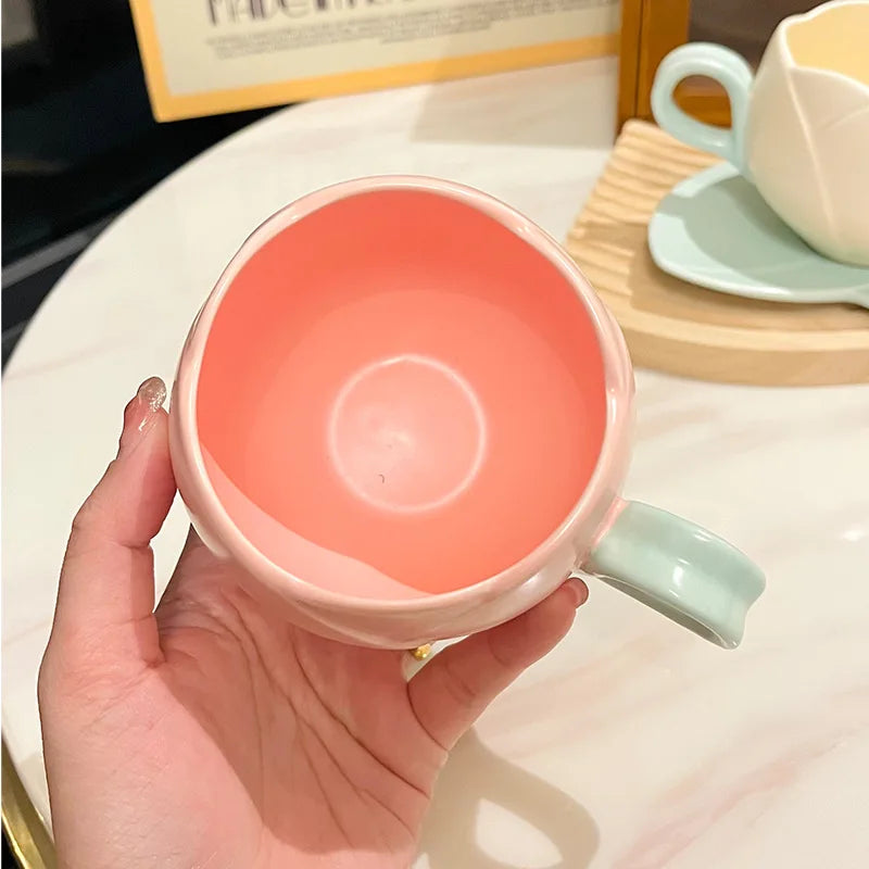 Tulip Shaped Ceramic Teacup