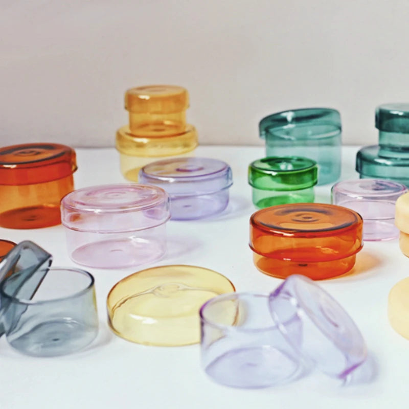 Decorative Glass Storage Container with Lid