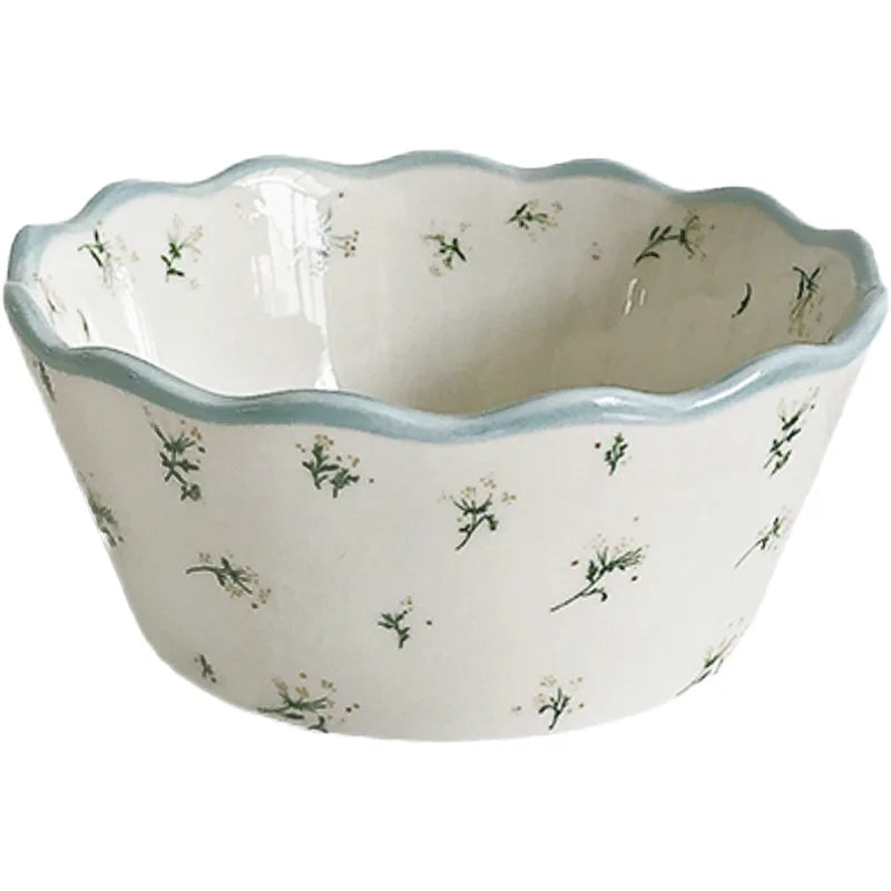 Vintage Style Flower Ceramic Bowl