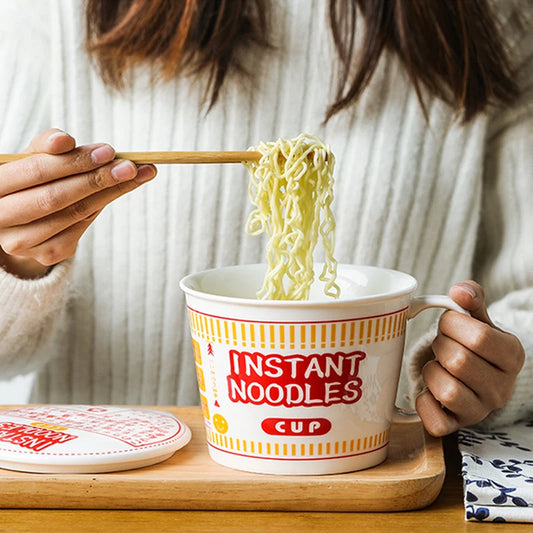 Creative Instant Noodles Ceramic Cup Bowl