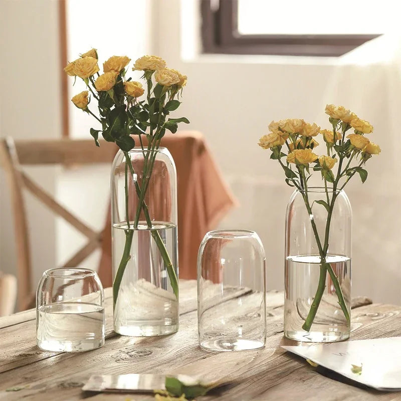 Clear Glass Tabletop Flower Vases