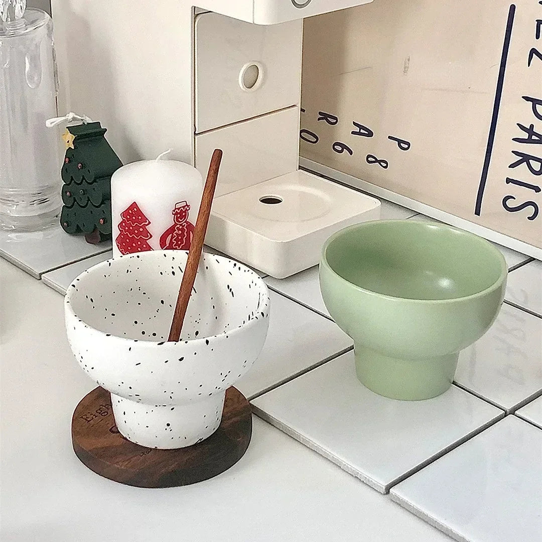 Retro Cute Ceramic Cereal Dessert Bowl